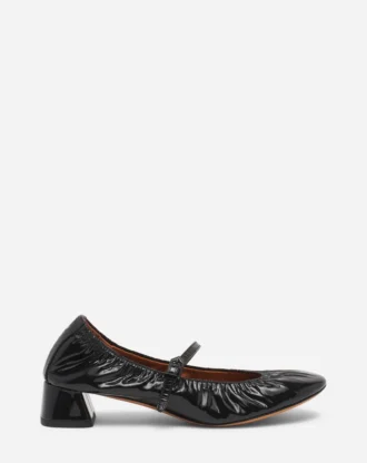 Pantofi cu toc Mary Jane din piele lucioasă Pantofi cu toc Mary Jane din piele lucioasă