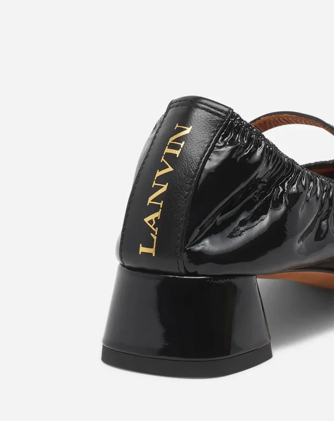 Pantofi cu toc Mary Jane din piele lucioasă Pantofi cu toc Mary Jane din piele lucioasă