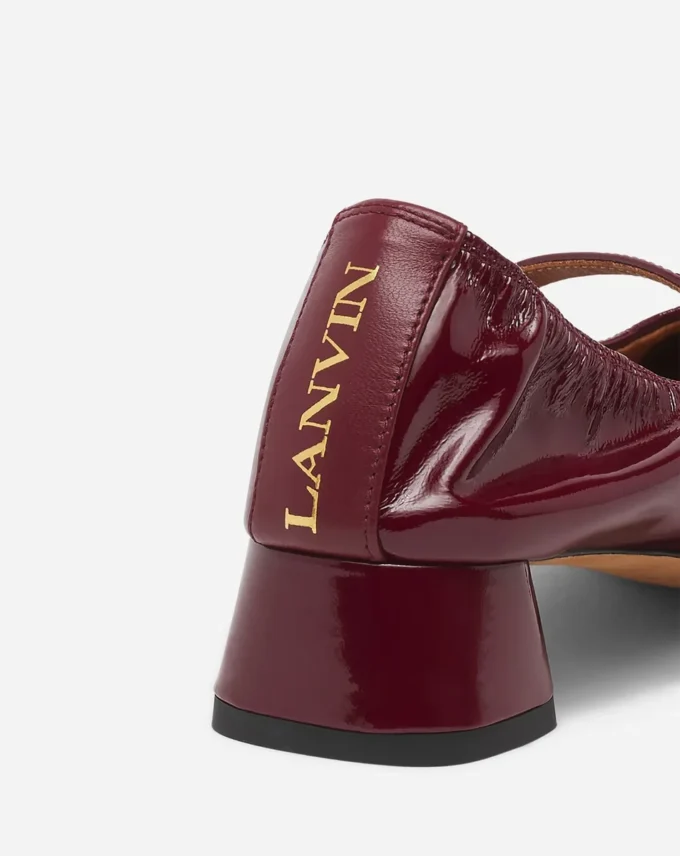 Pantofi cu toc Mary Jane din piele lucioasă Pantofi cu toc Mary Jane din piele lucioasă