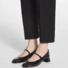 Pantofi cu toc Mary Jane din piele lucioasă Pantofi cu toc Mary Jane din piele lucioasă