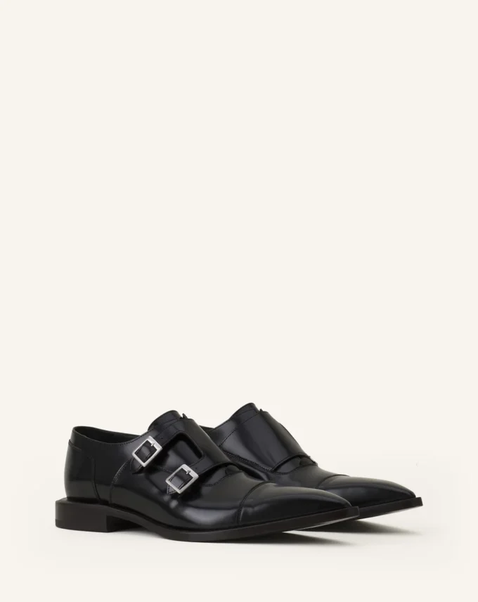 Pantofi Monk din piele lucioasă Pantofi Monk din piele lucioasă