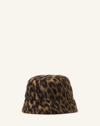 Pălărie reversibilă cu imprimeu leopard