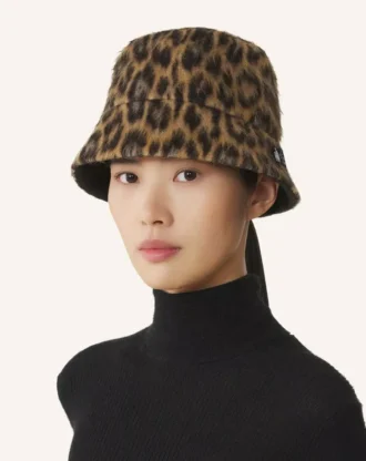 Pălărie reversibilă cu imprimeu leopard