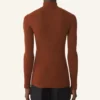 Pulover cu guler înalt din lână merino și mătase Pulover cu guler înalt din lână merino și mătase