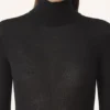 Pulover cu guler înalt din lână merino și mătase Pulover cu guler înalt din lână merino și mătase