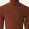 Pulover cu guler înalt din lână merino și mătase Pulover cu guler înalt din lână merino și mătase