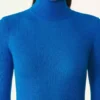 Pulover cu guler înalt din lână merino și mătase Pulover cu guler înalt din lână merino și mătase