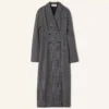 Rochie din lână Prince of Wales cu două rânduri de nasturi Rochie din lână Prince of Wales cu două rânduri de nasturi