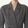 Rochie din lână Prince of Wales cu două rânduri de nasturi Rochie din lână Prince of Wales cu două rânduri de nasturi