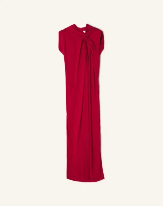Rochie lungă cu nod din satin