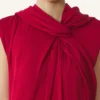 Rochie lungă cu nod din satin