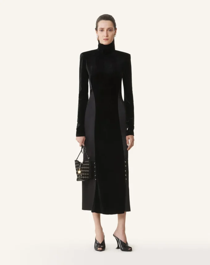 Rochie midi din catifea