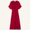 Rochie midi din charmeuse