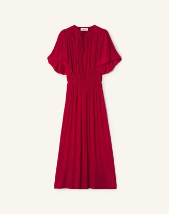 Rochie midi din charmeuse