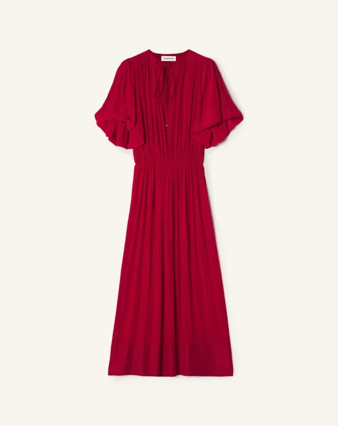 Rochie midi din charmeuse