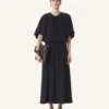 Rochie midi din charmeuse