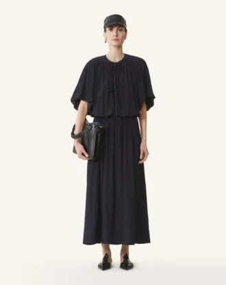 Rochie midi din charmeuse