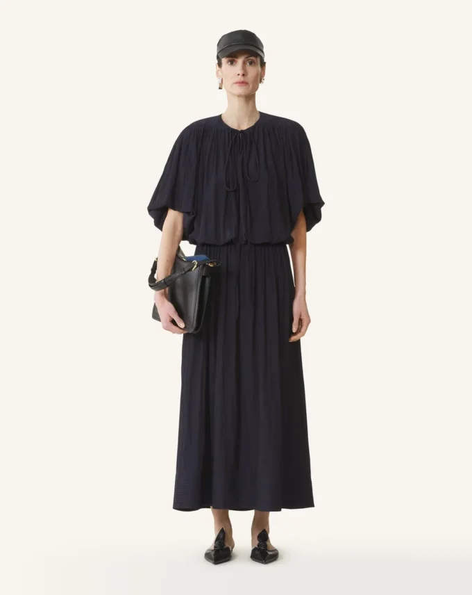Rochie midi din charmeuse