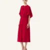 Rochie midi din charmeuse