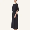 Rochie midi din charmeuse