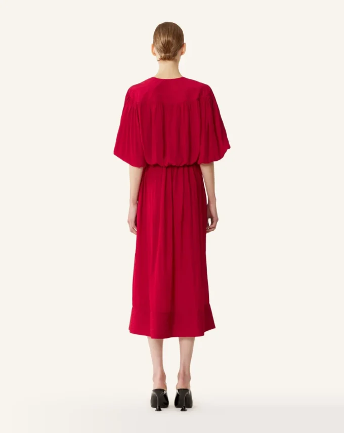 Rochie midi din charmeuse