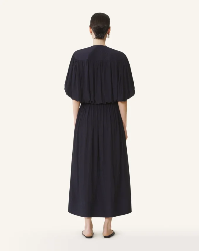 Rochie midi din charmeuse