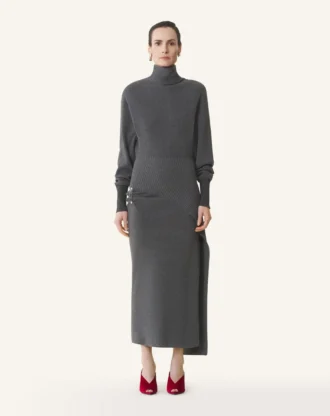 Rochie midi din lână și cașmir