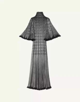 Rochie midi din viscoză metalizată