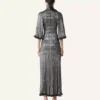 Rochie midi din viscoză metalizată