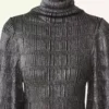 Rochie midi din viscoză metalizată