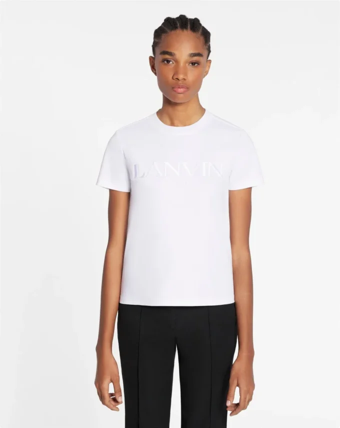 Tricou brodat Lanvin cu croială clasică Tricou brodat Lanvin cu croială clasică
