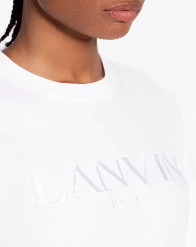 Tricou brodat Lanvin cu croială clasică Tricou brodat Lanvin cu croială clasică