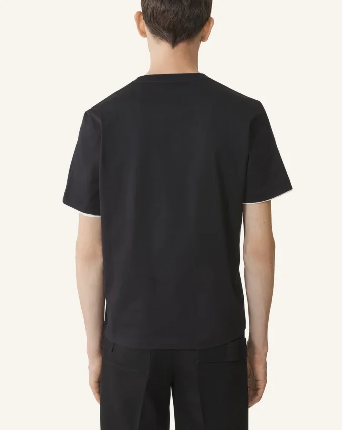 Tricou din bumbac cu detalii din mătase Tricou din bumbac cu detalii din mătase