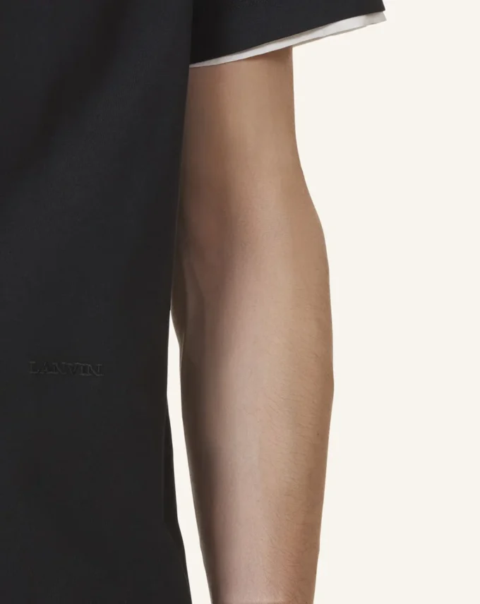 Tricou din bumbac cu detalii din mătase Tricou din bumbac cu detalii din mătase