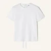 Tricou din bumbac cu detaliu panglică Tricou din bumbac cu detaliu panglică