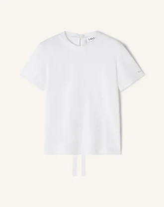 Tricou din bumbac cu detaliu panglică