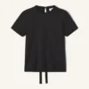 Tricou din bumbac cu detaliu panglică Tricou din bumbac cu detaliu panglică