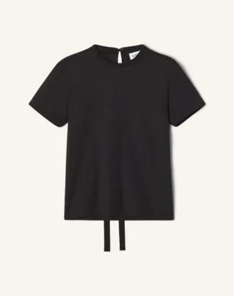 Tricou din bumbac cu detaliu panglică