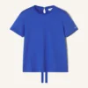 Tricou din bumbac cu detaliu panglică Tricou din bumbac cu detaliu panglică