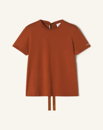 Tricou din bumbac cu detaliu panglică