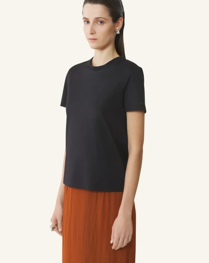 Tricou din bumbac cu detaliu panglică Tricou din bumbac cu detaliu panglică