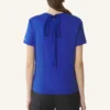 Tricou din bumbac cu detaliu panglică Tricou din bumbac cu detaliu panglică