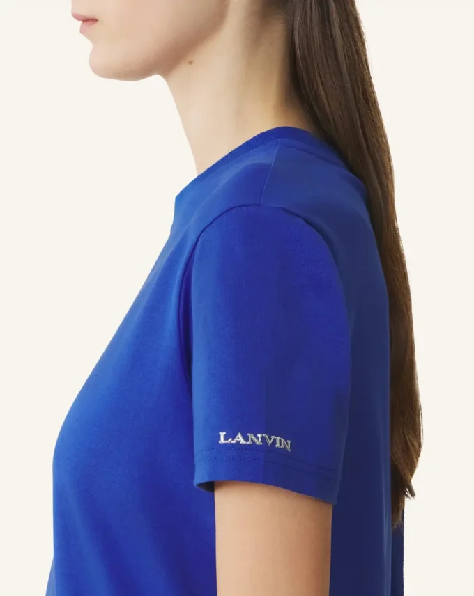 Tricou din bumbac cu detaliu panglică Tricou din bumbac cu detaliu panglică