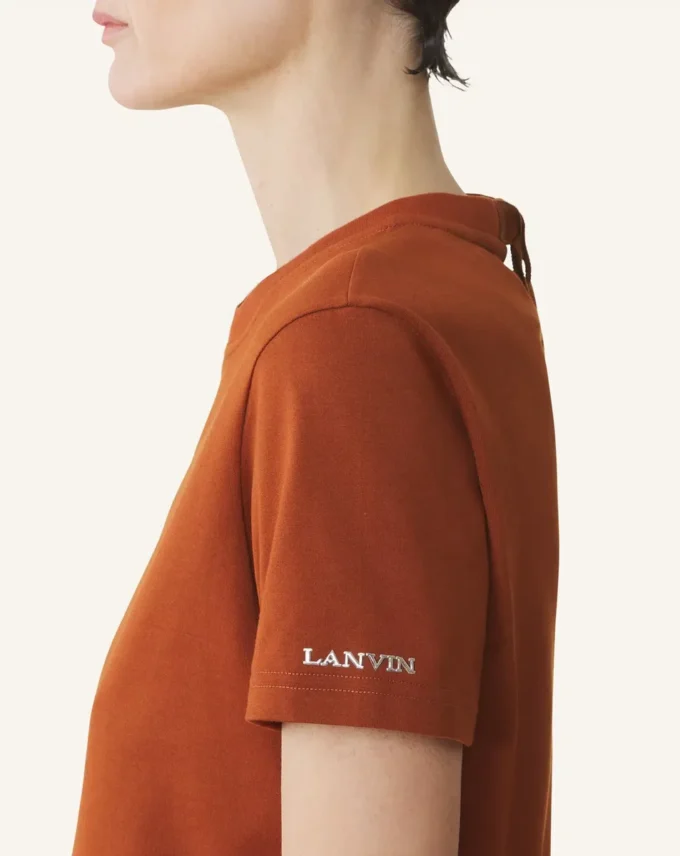 Tricou din bumbac cu detaliu panglică Tricou din bumbac cu detaliu panglică