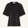 Tricou din bumbac fleece și cașmir Tricou din bumbac fleece și cașmir