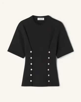 Tricou din bumbac fleece și cașmir