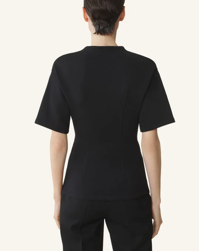 Tricou din bumbac fleece și cașmir Tricou din bumbac fleece și cașmir