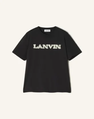 Tricou Lanvin din bumbac și piele de oaie