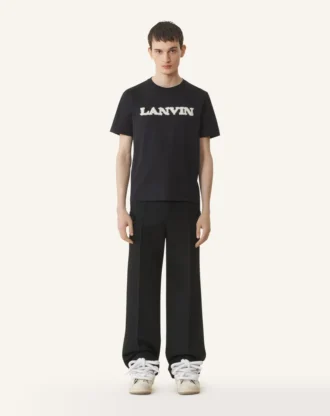 Tricou Lanvin din bumbac și piele de oaie