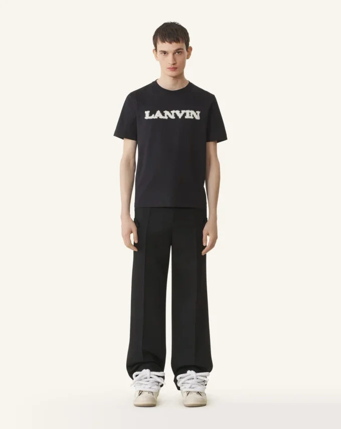 Tricou Lanvin din bumbac și piele de oaie Tricou Lanvin din bumbac și piele de oaie